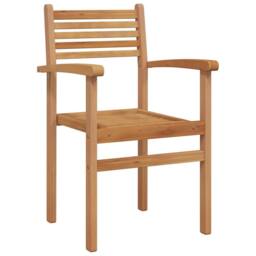 Berkfield Home Garden Stacking Chairs 4 pcs Brown 55.5 x 55.5 x 90 cm - thumbnail 4