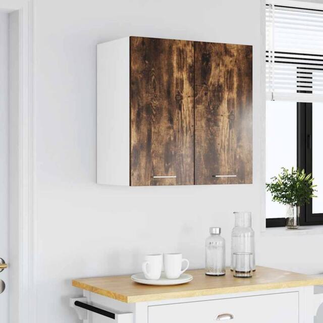 Berkfield Home Hanging Cabinet Smoked Oak Engineered Wood in Brown - image 1