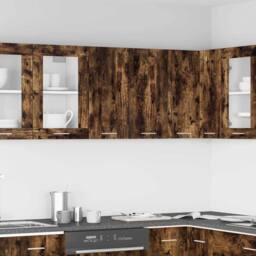 Berkfield Home Hanging Cabinet Smoked Oak Engineered Wood in Brown - thumbnail 2
