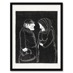Artery8 Samuel J De Mesquita Framed Wall Art Print Fantasy Man & woman in Black - Size: A4 - thumbnail 1