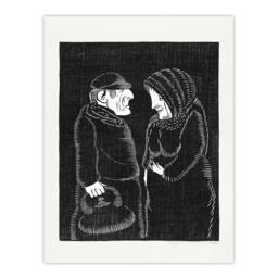 Artery8 Samuel J De Mesquita Framed Wall Art Print Fantasy Man & woman in Black - Size: A4 - thumbnail 3