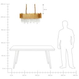 Wyld and Coco Gold Aluminium Chandelier with Glass Crystals - thumbnail 6