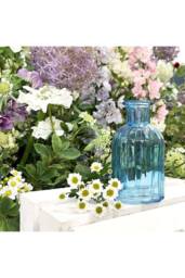KDMD Blue Flora Bottle Glass Vase 13.7cm 6 Pack - thumbnail 5