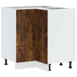 Berkfield Home Kitchen Corner Base Cabinet Kalmar Smoked Oak Engineered Wood in Brown - thumbnail 3