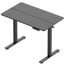 VonHaus Small Home Office Electric Standing Desk with USB-C Charging in Black - thumbnail 9