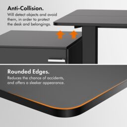 VonHaus Small Home Office Electric Standing Desk with USB-C Charging in Black - thumbnail 7