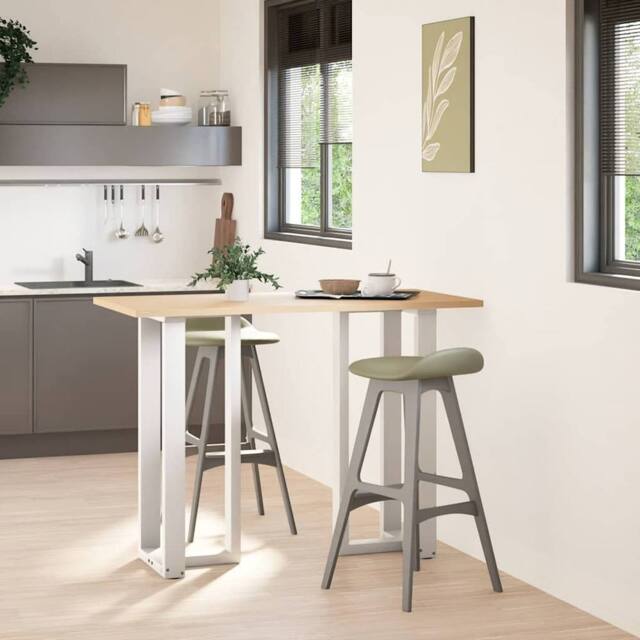 Berkfield Home Bar Table Legs T-Shaped¬†2 pcs White 50x35x(100-101) cm Steel - image 1