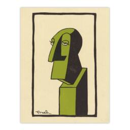 "Artery8 Alfred Frueh John Drew Actor Caricature Portrait Wall Art Print in Beige - Size: W12"" x H16""" - thumbnail 1