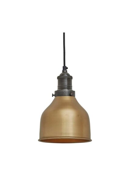 Industville Brooklyn Cone Pendant, 7 Inch, Brass, Pewter Holder in Bronze - image 1