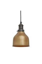 Industville Brooklyn Cone Pendant, 7 Inch, Brass, Pewter Holder in Bronze