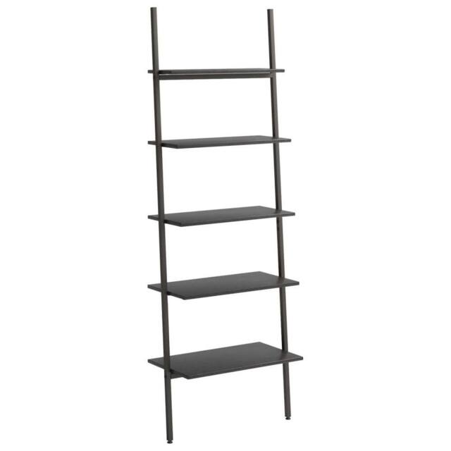Berkfield Home 5-Tier Leaning Shelf Black 64x34x185.5 cm - image 1