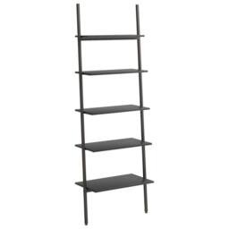 Berkfield Home 5-Tier Leaning Shelf Black 64x34x185.5 cm