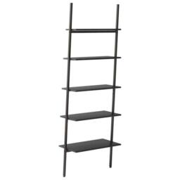 Berkfield Home 5-Tier Leaning Shelf Black 64x34x185.5 cm - thumbnail 5