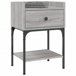Berkfield Home Bedside Table Grey Sonoma 40.5x31x60 cm Engineered Wood - thumbnail 3