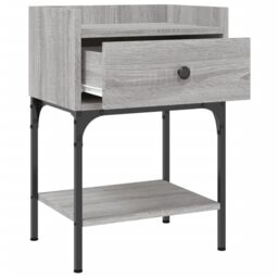 Berkfield Home Bedside Table Grey Sonoma 40.5x31x60 cm Engineered Wood - thumbnail 6