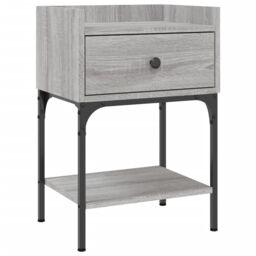 Berkfield Home Bedside Table Grey Sonoma 40.5x31x60 cm Engineered Wood - thumbnail 2