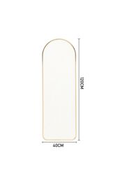 Living and Home 40cm W x 120cm H Gold Arch Wall-Mounted Full Length Mirror - Size: 40 cm W x 120 cm H - thumbnail 3