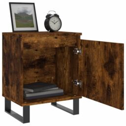 Berkfield Home Bedside Cabinets 2 pcs Smoked Oak 40x30x50 cm Engineered Wood in Brown - Size: 40 x 30 x 50 cm - thumbnail 4