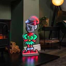 Samuel Alexander 60cm Infinity Elf in Red Boots on Metal Base with Green & Red LEDs - thumbnail 2
