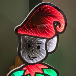 Samuel Alexander 60cm Infinity Elf in Red Boots on Metal Base with Green & Red LEDs - thumbnail 6