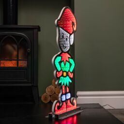 Samuel Alexander 60cm Infinity Elf in Red Boots on Metal Base with Green & Red LEDs - thumbnail 5