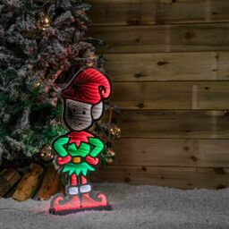 Samuel Alexander 60cm Infinity Elf in Red Boots on Metal Base with Green & Red LEDs - thumbnail 3