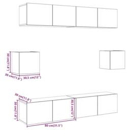 Berkfield Home Classic 6 Piece TV Cabinet Set Wall-mounted Old Wood Engineered Wood in Brown - thumbnail 9