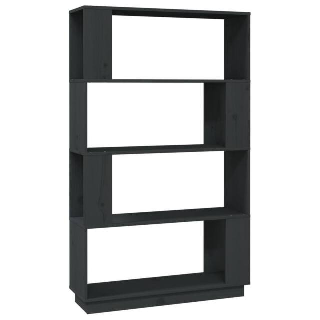 Berkfield Home Book Cabinet/Room Divider Grey 80x25x132 cm Solid Wood Pine - Size: 80 x 25 x 132 cm - image 1
