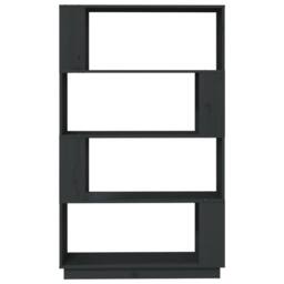 Berkfield Home Book Cabinet/Room Divider Grey 80x25x132 cm Solid Wood Pine - Size: 80 x 25 x 132 cm - thumbnail 5
