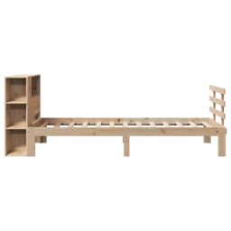 Berkfield Home Bookcase Bed without Mattress 75x190 cm Small Single Solid Wood Pine in Brown - thumbnail 5
