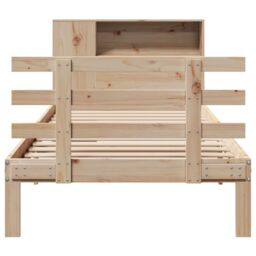 Berkfield Home Bookcase Bed without Mattress 75x190 cm Small Single Solid Wood Pine in Brown - thumbnail 4