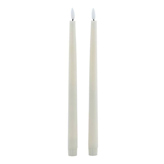 Love Lace S/2 Taupe LED Wax Dinner Candles - image 1