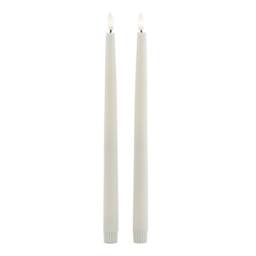 Love Lace S/2 Taupe LED Wax Dinner Candles - thumbnail 3