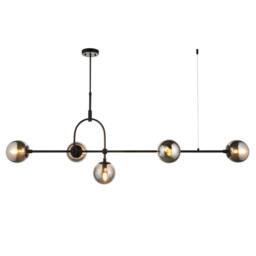 Netlighting Trieste Bar Pendant Ceiling Light Matt Black Smoked Mirror Glass - thumbnail 1