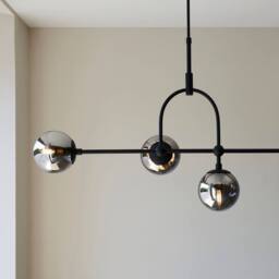 Netlighting Trieste Bar Pendant Ceiling Light Matt Black Smoked Mirror Glass - thumbnail 5