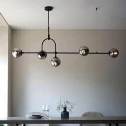 Netlighting Trieste Bar Pendant Ceiling Light Matt Black Smoked Mirror Glass - thumbnail 2