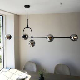 Netlighting Trieste Bar Pendant Ceiling Light Matt Black Smoked Mirror Glass - thumbnail 4