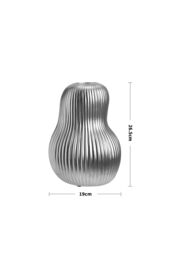 Living and Home Modern Silver Ceramic Double Gourd Vase Decorative Ornament for Dried Flowers - thumbnail 3