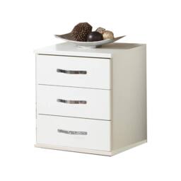 KDMD Duo 3 Drawer White Bedside Cabinet - thumbnail 4