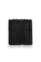 BHS Jumbo Cord Throw with Plain Velvet Backing in Black - Size: 127 cm x 152 cm - thumbnail 3