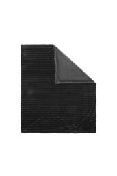 BHS Jumbo Cord Throw with Plain Velvet Backing in Black - Size: 127 cm x 152 cm - thumbnail 2