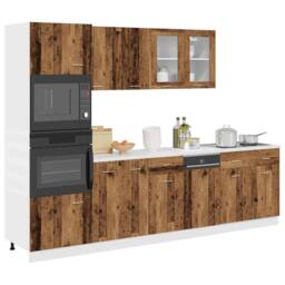 Berkfield Home 7 Piece Kitchen Cabinet Set Old Wood Engineered Wood in Brown - thumbnail 1