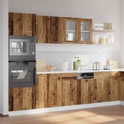 Berkfield Home 7 Piece Kitchen Cabinet Set Old Wood Engineered Wood in Brown - thumbnail 3