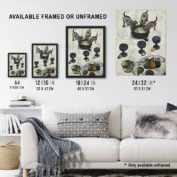 Artery8 Still Life with Three Puppies Paul Gauguin Framed Wall Art Print in White - Size: A4 - thumbnail 3
