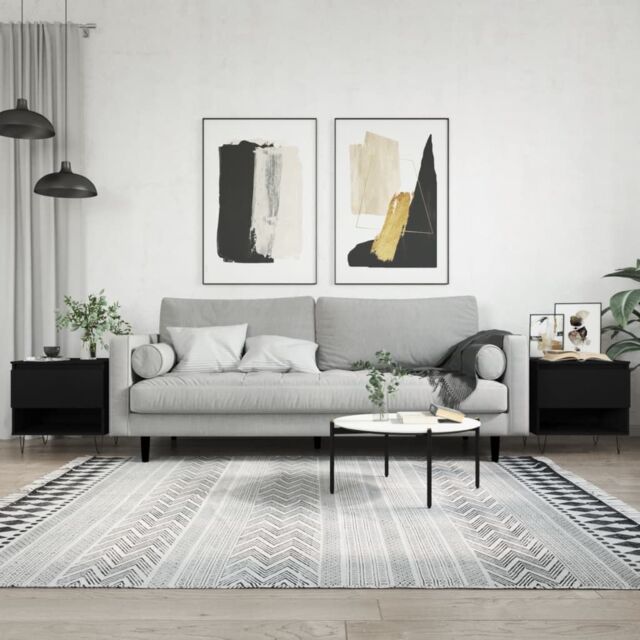 Berkfield Home Coffee Tables 2 pcs Black 50x46x50 cm Engineered Wood - Size: 50 x 46 x 50 cm - image 1