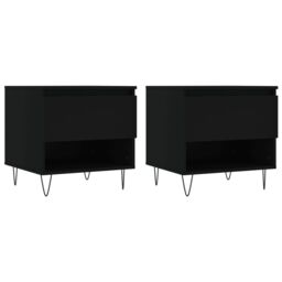 Berkfield Home Coffee Tables 2 pcs Black 50x46x50 cm Engineered Wood - Size: 50 x 46 x 50 cm - thumbnail 2