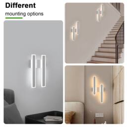 Goeco LED Indoor Wall Light, 32W, Modern 3 Colour Temperature, White Acrylic - thumbnail 7