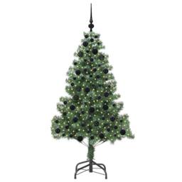 Berkfield Home Christmas Tree with 300 LEDs with Stand Green 180 cm PVC - thumbnail 3