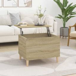 Berkfield Home Coffee Table Sonoma Oak 60x44.5x45 cm Engineered Wood in Light Sand - thumbnail 2