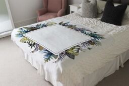 Benjamin Tate Design Square Tropical Border Blanket in Natural - Size: 120 cm x 150 cm - thumbnail 3